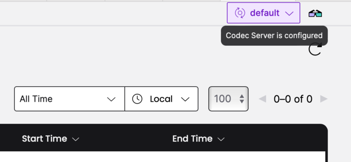 Codec Server endpoint browser setting